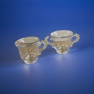 Vintage EAPG Imperial Glass Candlewick Clear SMALL Cream & Sugar‎ Set 1950s